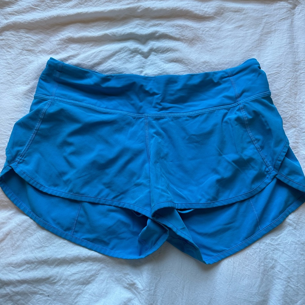 LuluLemon speed up shorts in blue. Barely worn in great condition.